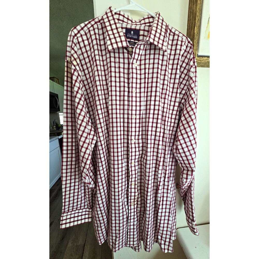 Stafford Travel Easy Care Big 18 1/2 35-37 Long Sleeve